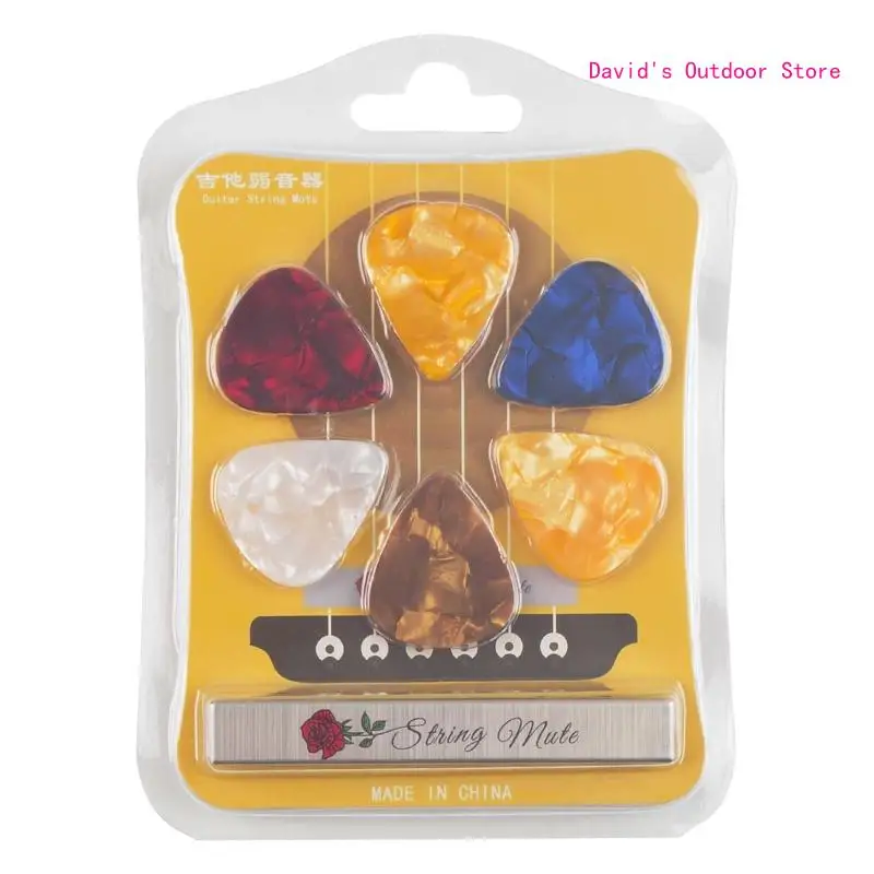 

Guitar Mute Practice String Dampener with Guitar Picks Training Tool for Home Dorm Room Guitar Practice X3UA