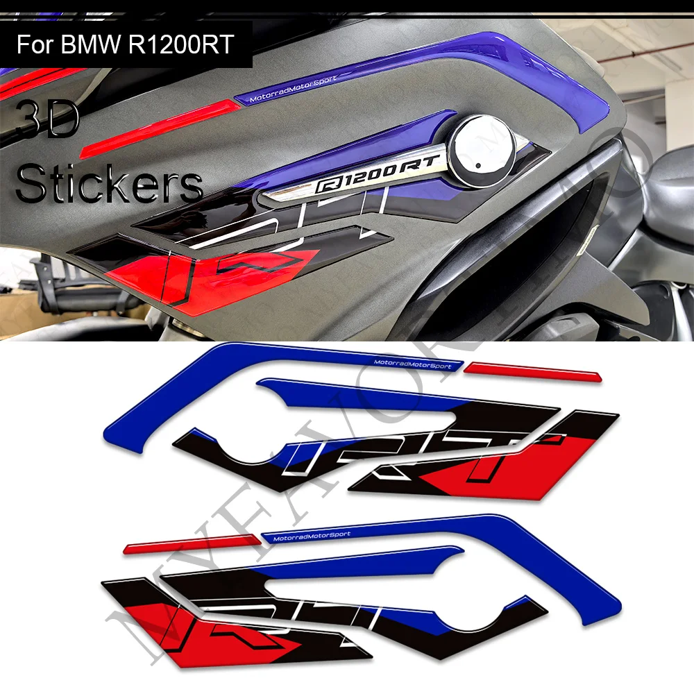 

Fairing Fender Mudguard Protector Tank Pad Grips Kit Knee 3D Stickers Decals Trunk Luggage Cases For BMW R1200RT R 1200 RT R1200