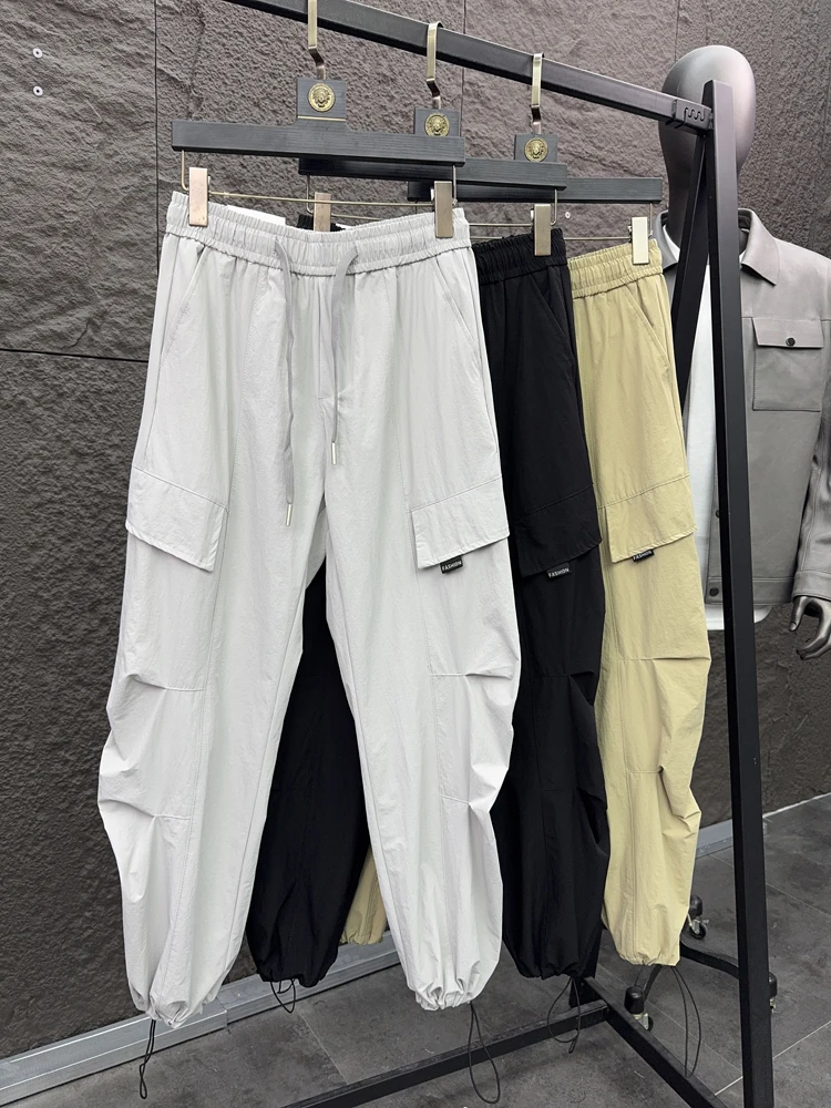 

Svip Haome Men's Pure Color Breathable Comfortable Loose Tapered Work Pants Spring Summer Faion Urban Sle Casual Trousers