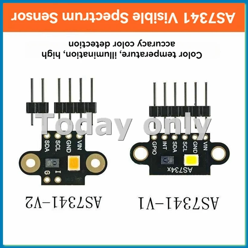 -AS7341 Visible Infrared Color Spectrometer Sensor Module Color Temperature Illuminance Color Measurement Detection B-A09I