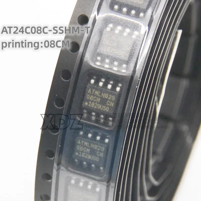 10pcs/lot AT24C08C-SSHM-T AT24C08C Silk screen printing 08CM CN SOP-8 package Original genuine Memory chip