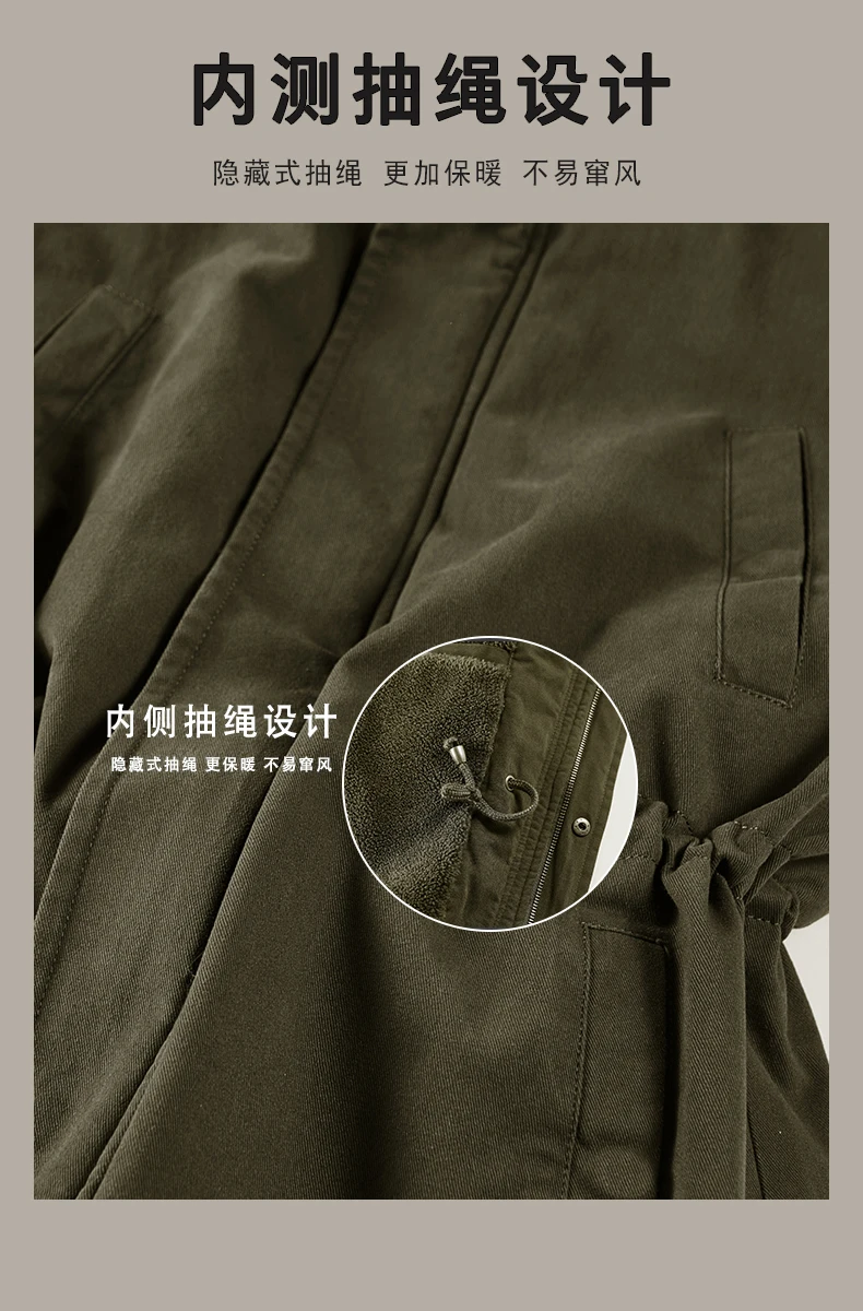 Middle Elderly Mens Pure Cotton Multi Pocket Workwear Jacket Mid Length Loose Windbreaker Spring Autumn Outdoor Windproof Daily