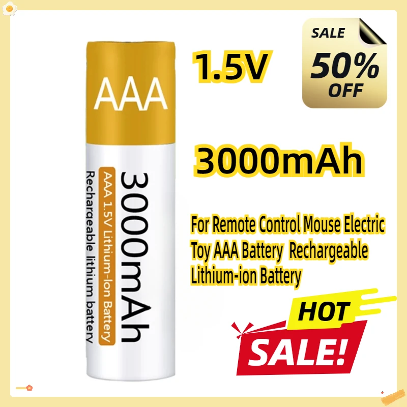 For Remote Control Mouse Electric Toy AAA Battery 1.5V Rechargeable 3000mAh Lithium-ion Battery