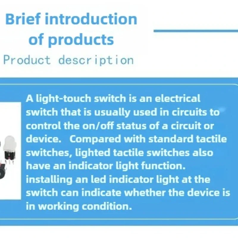 Obrázek 6: 2ks 6X6 řada LED lehký knoflík sebe resetting svislý strana tiskový lehký dotek spínač energie knoflík oběžník design
