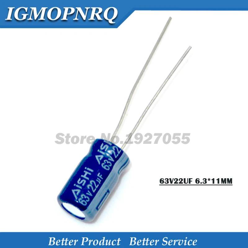 

10PCS 63v22uf 22uf63v 6.3*11MM Electrolytic capacitor 63v 22uf 6.3x11 new