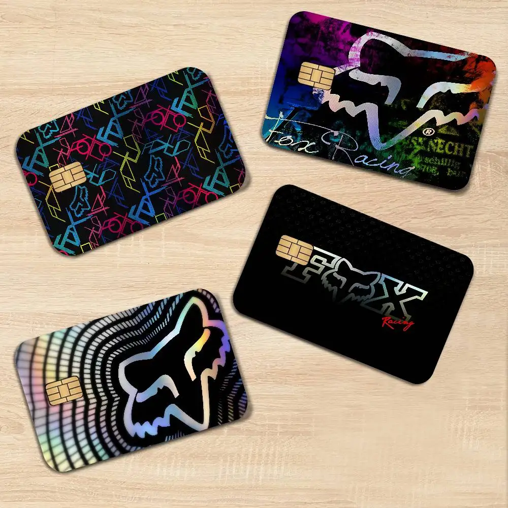 F-FOX Racing Car Moto Luxury Laser Bank Card Stickers Shiny Reflective DIY Card Decoration