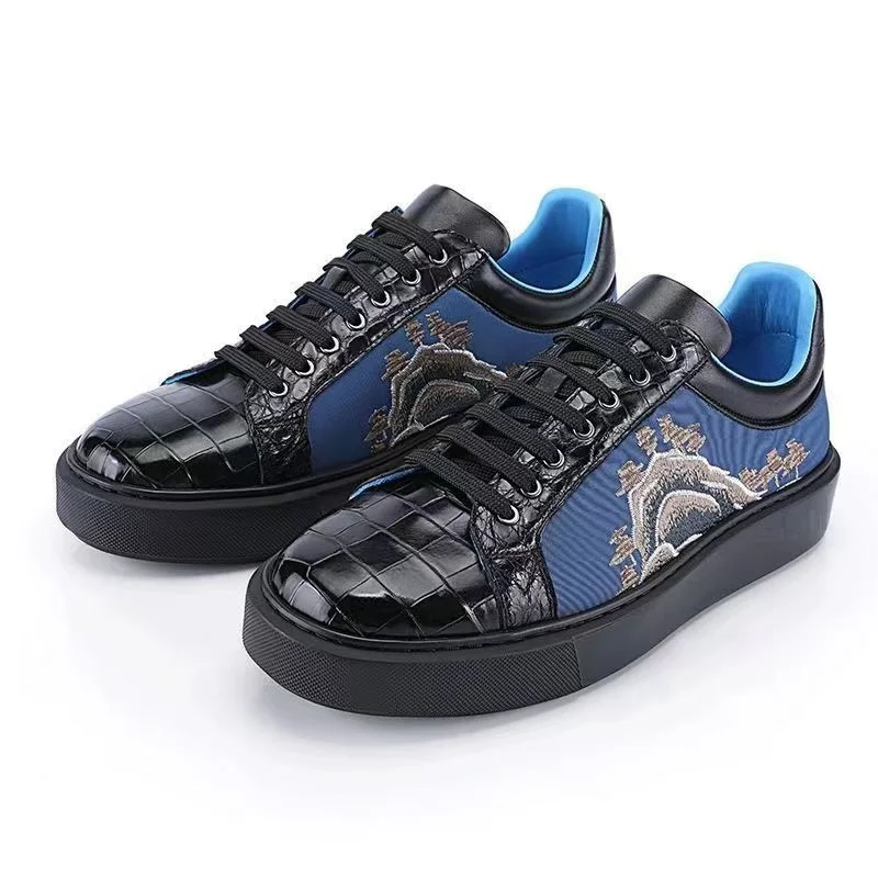 

2023 new arrival Fashion Crocodile Skin causal shoes men,male Genuine leather Sneaker pdd110