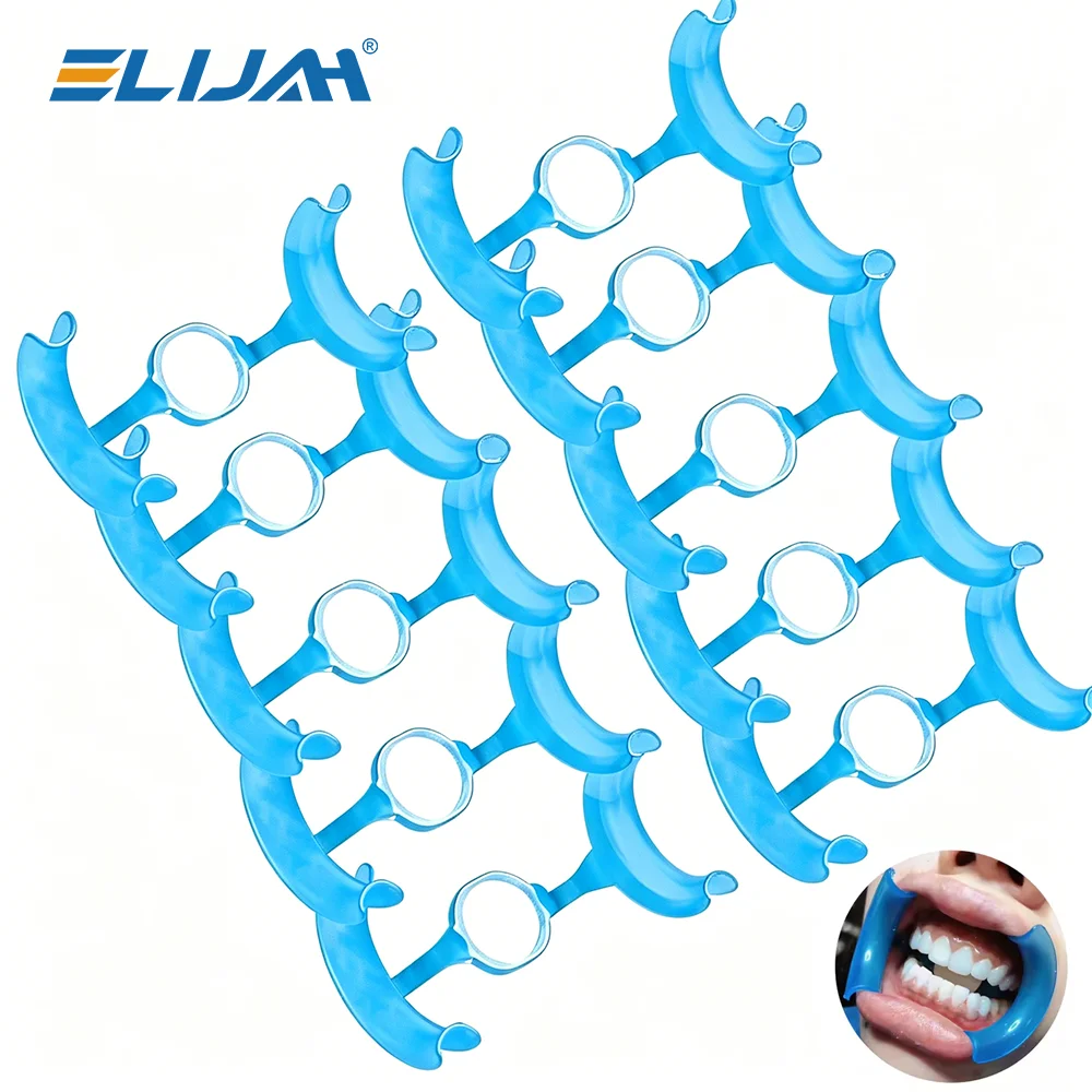 ELIJAH Dental 10Pcs 2-in-1 Mirror Mouth Opener Lip Retractor M Type Teeth Whitening Cheek Retractor For Dentistry Observation
