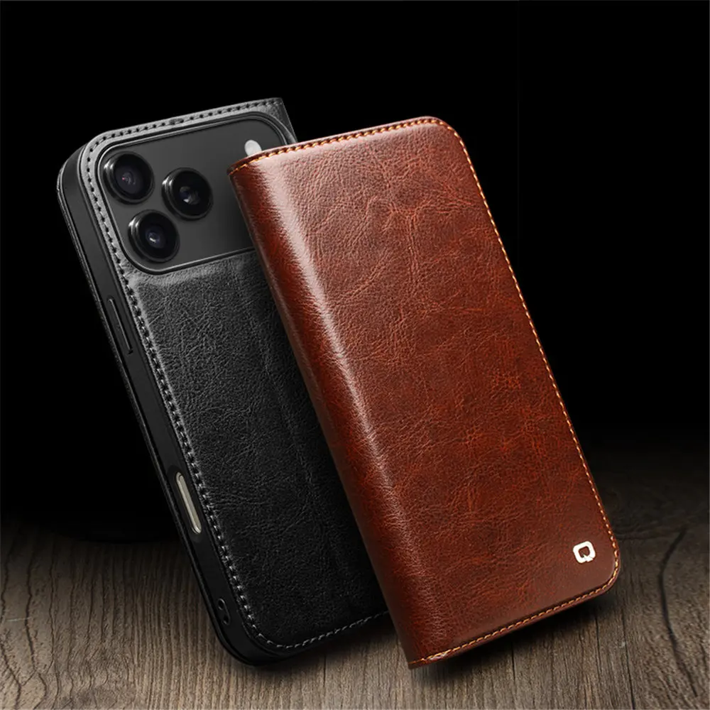 เคสหนังวัวแท้พรีเมี่ยมสำหรับไอโฟน 17 17 แอร์ 17 โปรแม็กซ์คลุมทั้งหมด