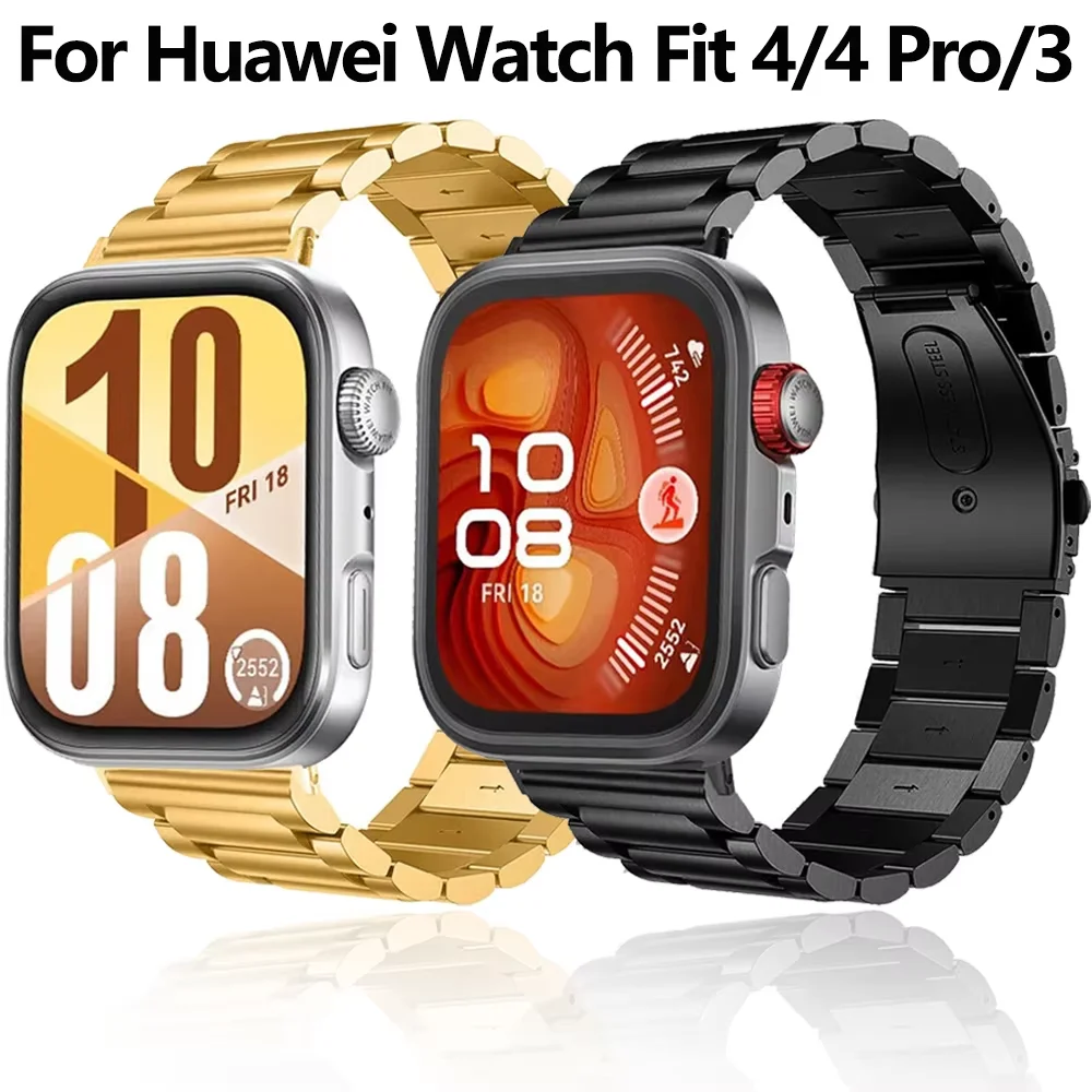 Edelstahlarmband für Huawei Watch Fit 4/4 Pro Metallarmband Originalarmband Correa für Huawei Watch Fit 3/4 Zubehör