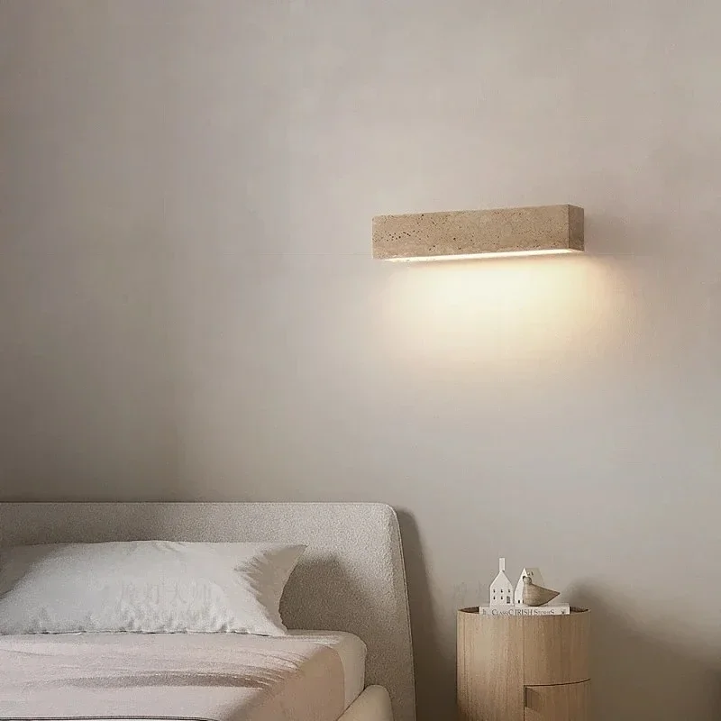 

wall lamp Wabi Sabi Style Decorative Wall Sconce Lamp Apartment Bedroom Living Room Background Natural Stone Wall Lights
