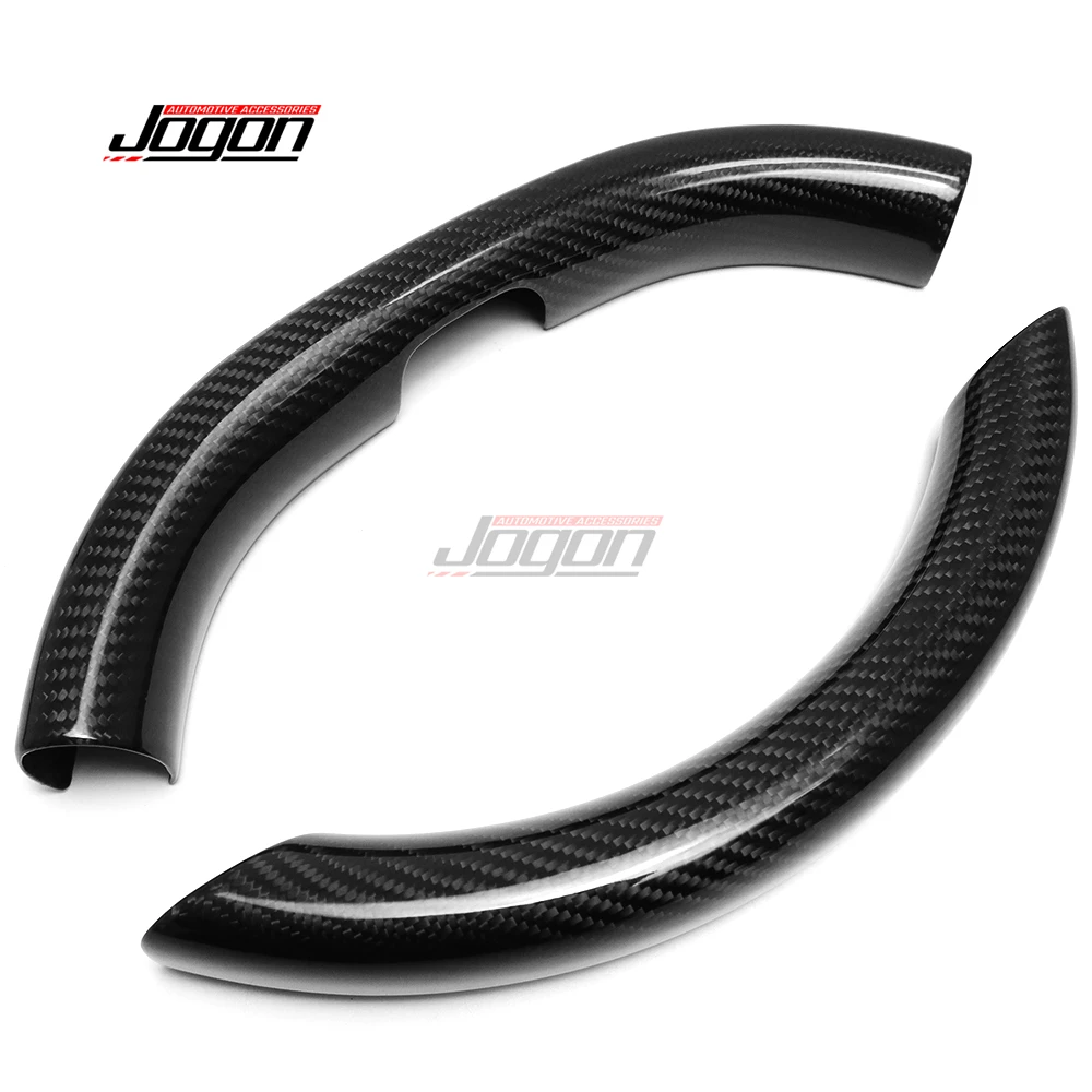 For Tesla Model 3 2024 Carbon Fiber Car Interior Steering Wheel Frame Up With Down Booster Panel Cover Sticker Trim Accessories