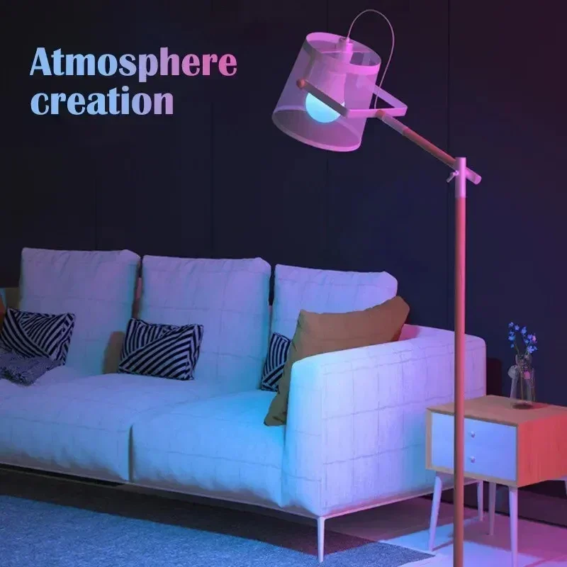 Lampadina LED RGB intelligente con telecomando, illuminazione da tavolo a 16 colori che cambia, luce da appoggio E27 cablata rigida, regolabile per varie stanze