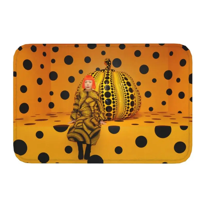 Yayoi Kusama Pumkin Front Door Mat Anti-Slip Indoor Waterproof Abstract Art Doormat Kitchen Bedroom Entrance Rug Carpet