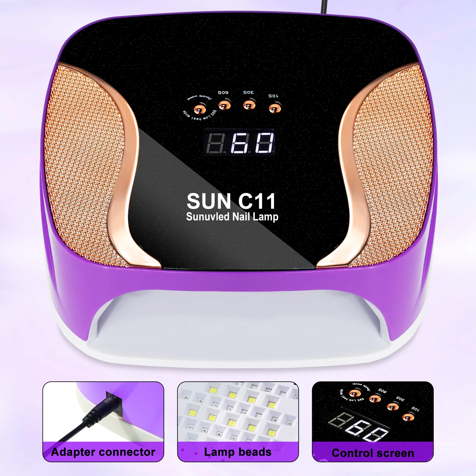 มืออาชีพ 67 LED UV เล็บโคมไฟเจลยูวีเล็บแสง 4 ตัวจับเวลาเซ็นเซอร์อัตโนมัติเครื่องเป่าเล็บสำหรับร้านทำเล็บ