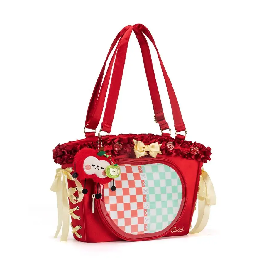 Caleb’s Red Little Apple Handbag Fashion Red Tote Anime Ita Bag Display Crossbody Bag Shoulder Bag Anime Merchandise Holiday Gift