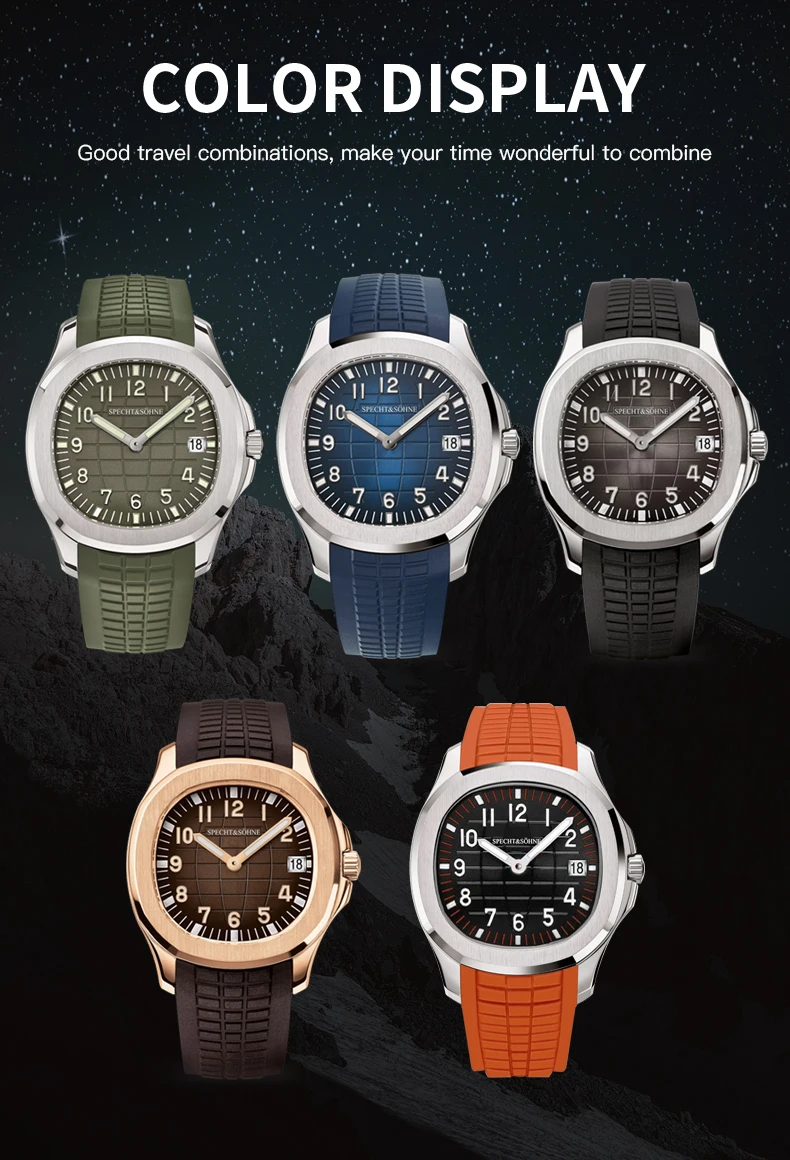 2026 New Arrivals Specht & Söhne Ultra-thin Wristwatch For Men Orange Color Japan Quartz Watch Rubber Strap Relogio Masculino