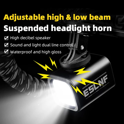 Imagen 2 del producto Luces de bicicleta, faros de aleación de aluminio, iluminación nocturna, luces de bocina de carga, bicicletas de montaña y carretera, equipo de luces de conducción nocturna