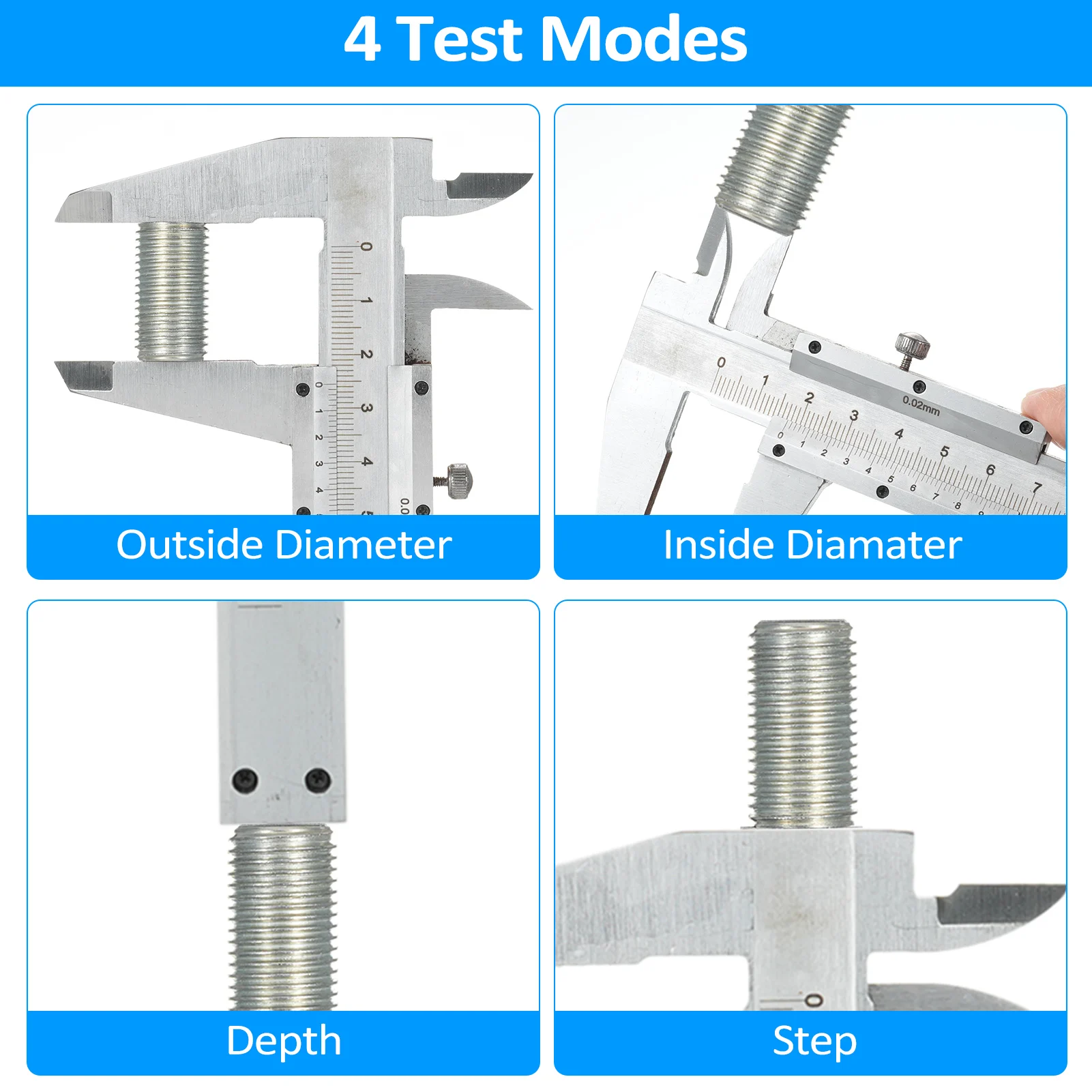 Vernier Caliper Carbon Steel Caliper Measuring Tool 0-8inch/0-200mm 0.001mm Precision Caliper Manual Micrometer Slide Caliper