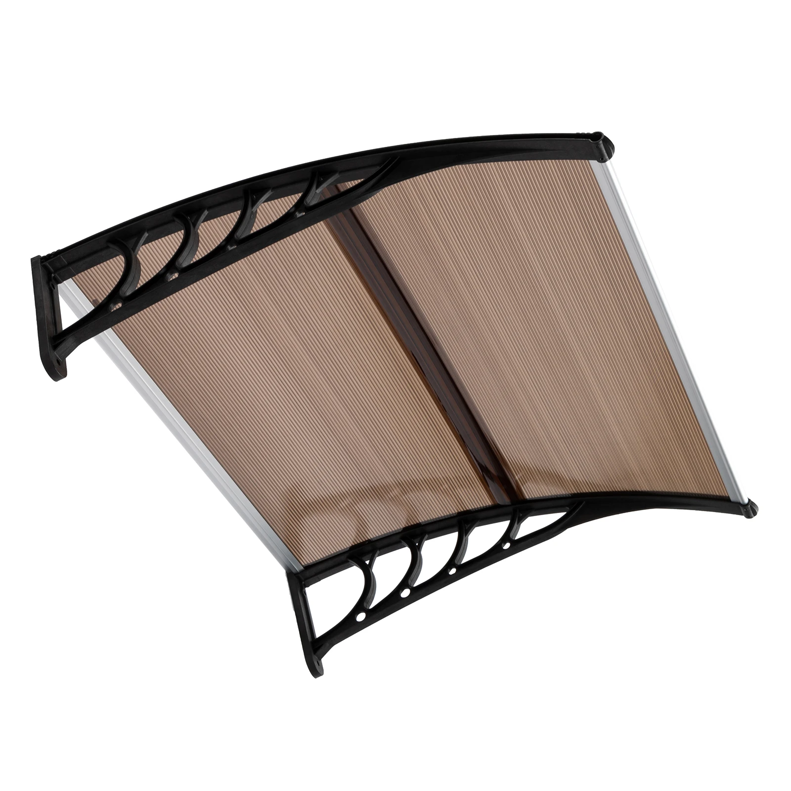 

Door & Window Rain Eaves 40×38 Inch, Household Thickened Rain Shelter, Brown Board Black Bracket Stable Installation