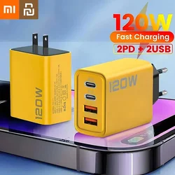 Xiaomi Youpin 120W Fast Charger Type C USB C PD Charger Quick Charge 3.0 4 Ports USB Charger Adapter For iPhone MI Wall Charge