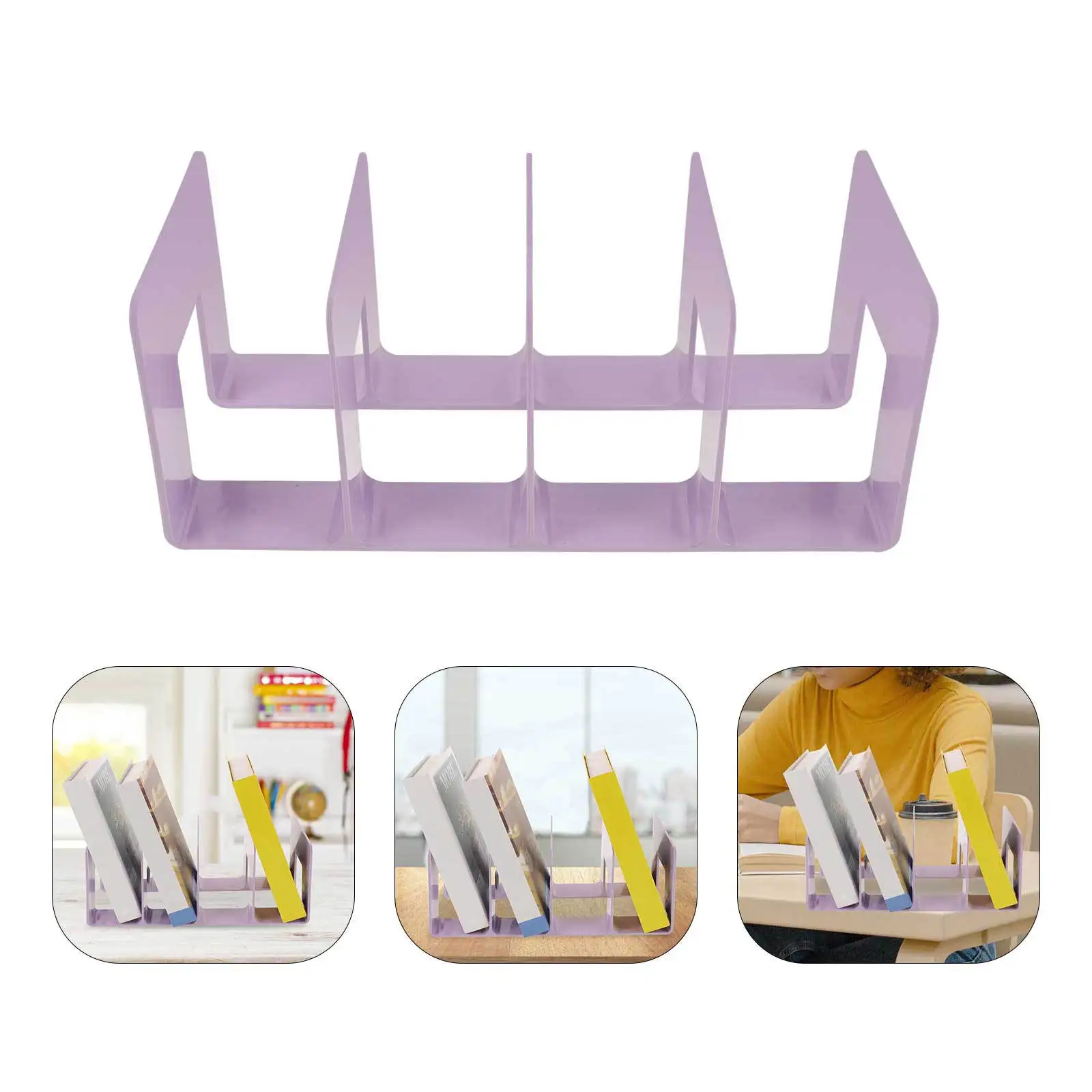 

1pcs Bookend Stand Plastic Thickened File Organizer For Heavy Books Desktop Storage Rack Shelf Accessory Multi-Function Book