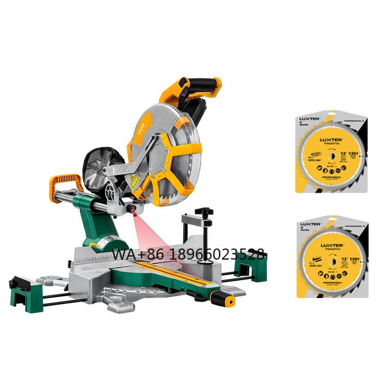 305mm 2000W Sliding Miter Saw + 1PC 255mm 120T Wood Blade+ 1PC 255mm 120T Aluminum Blade for Wood Aluminum  Cutting