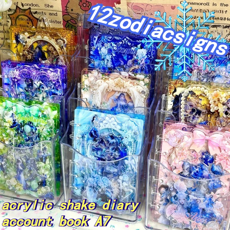 

acrylic shaker noteA5 loose-leaf book 12 constellations high value Isn handbook diary girls notebook stationery friends gifts