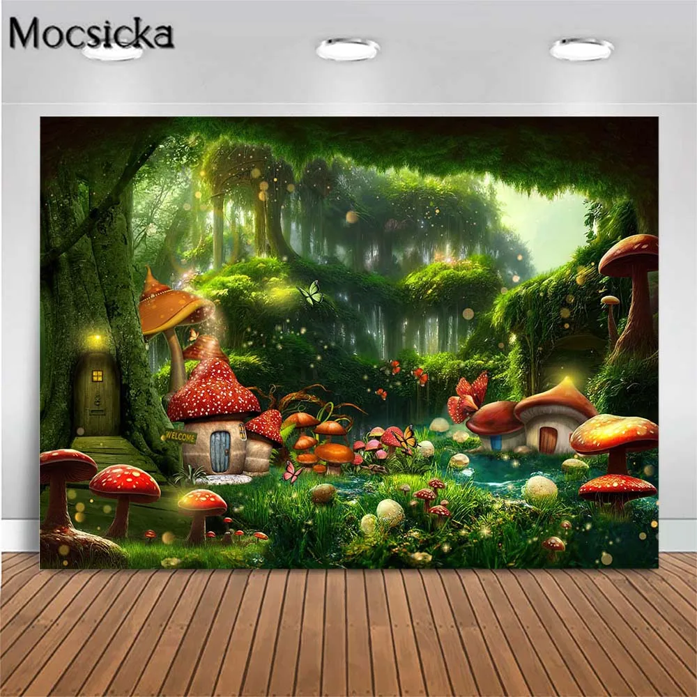 

Mocsicka Spring Forest Wonderland Fairy Tale Photography Background Kids Newborn Birthday Portrait Photo Background Studio Props