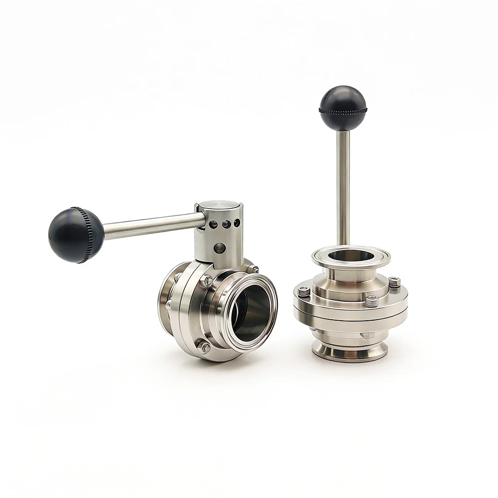 

304 Stainless Steel Sanitary Butterfly Valve Tri Clamp 50.5/64/77.5mm 19/25/38/45/51/63mm 3/4" 1" 1-1/2" 2" Homebrew Beer Dairy