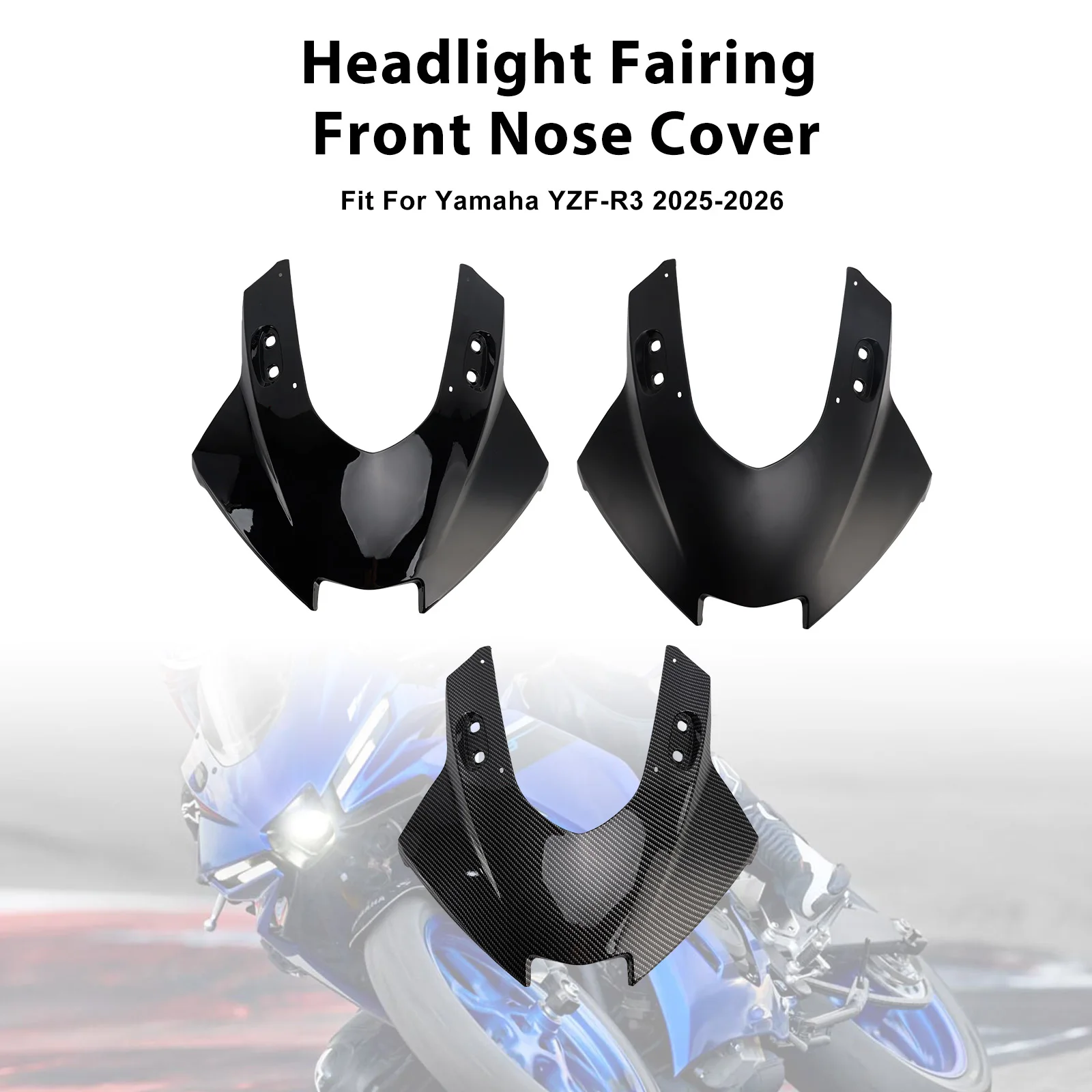 Topteng Headlight Fairing Front Nose Cover For Yamaha YZF-R3 YZF-R25 2025-2026