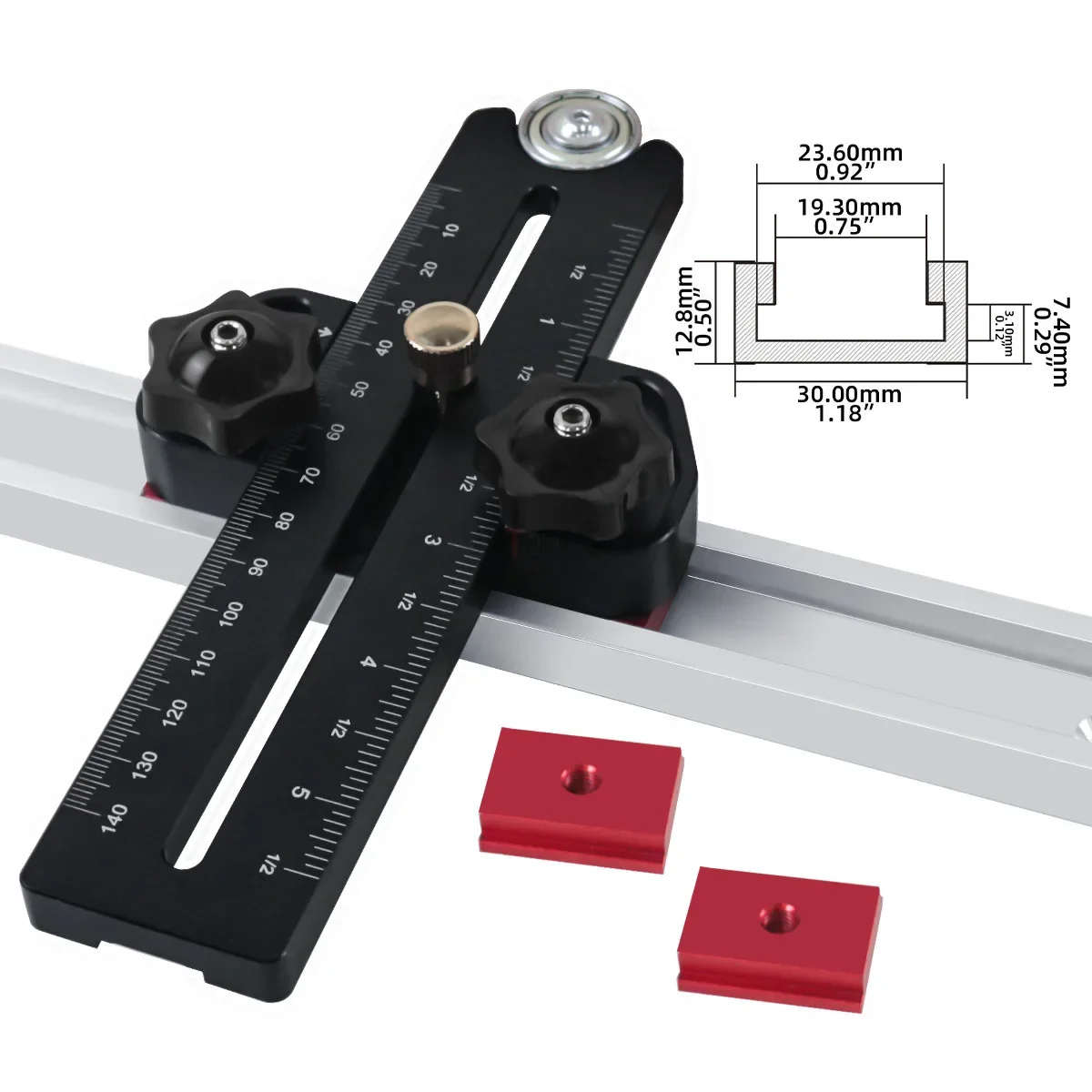 Imagem -02 - Alumínio Alloy Table Saw Limiter Rip Fino Jig Tabela Serras Woodworking Feather Board para Fazer Substituição Estreita Cortes de Tira