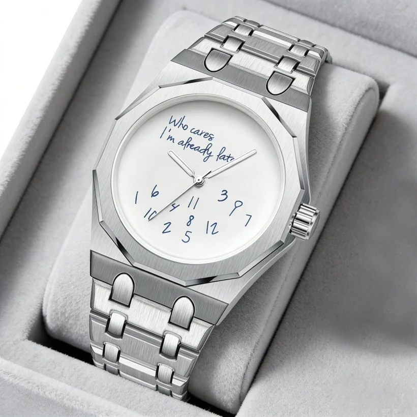Fashion Business Mens Watches with Stainless Steel Waterproof Quartz Watch for Men with Humorous Dial