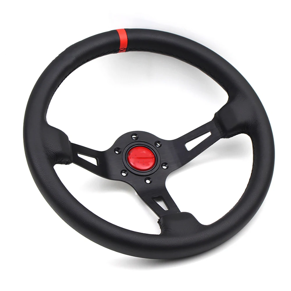 13Inch 330MM Universal Modification Steering Wheel Tools Leather Deep Disc Racing Drift Steering Wheel Accessories