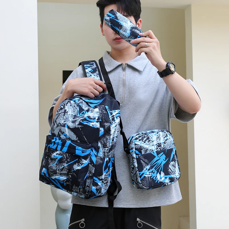 

Unisex Backpack, Three-Piece Set Decoration, Suitable for Daily Use, Travel Backpack, Student Backpack, Adjustable Shoulder Straps