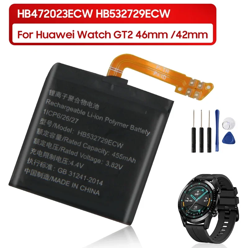 

Replacement Watch Battery HB532729ECW HB472023ECW For Huawei Watch GT2 GT 2 46mm 42mm Rechargeable Battery