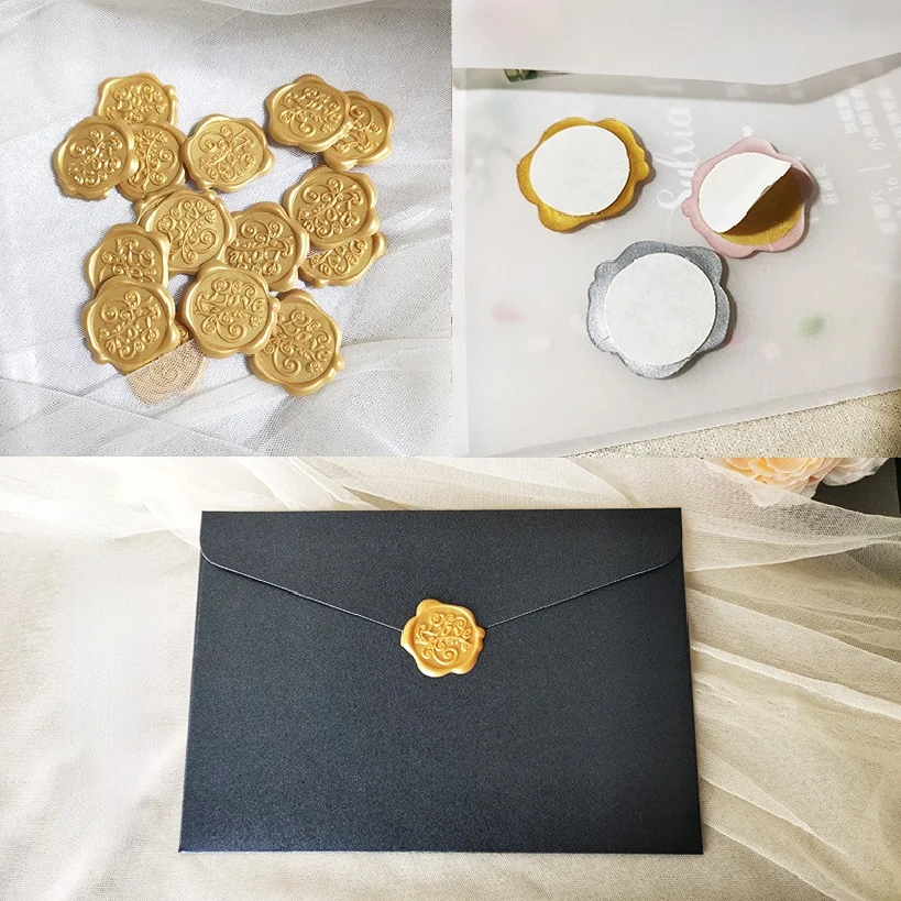 Custom luxury invitation card with Envelopes wax Seal stickers Handmade Greeting cards Clear Acrylic wedding Invitation Card