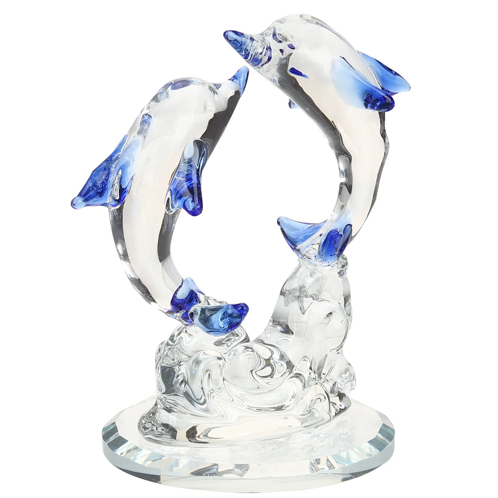Exquisite Dolphin Desktop Ornament Crafted from High-Quality Crystal Material Smooth Surface Adorable Shape Ideal for Office