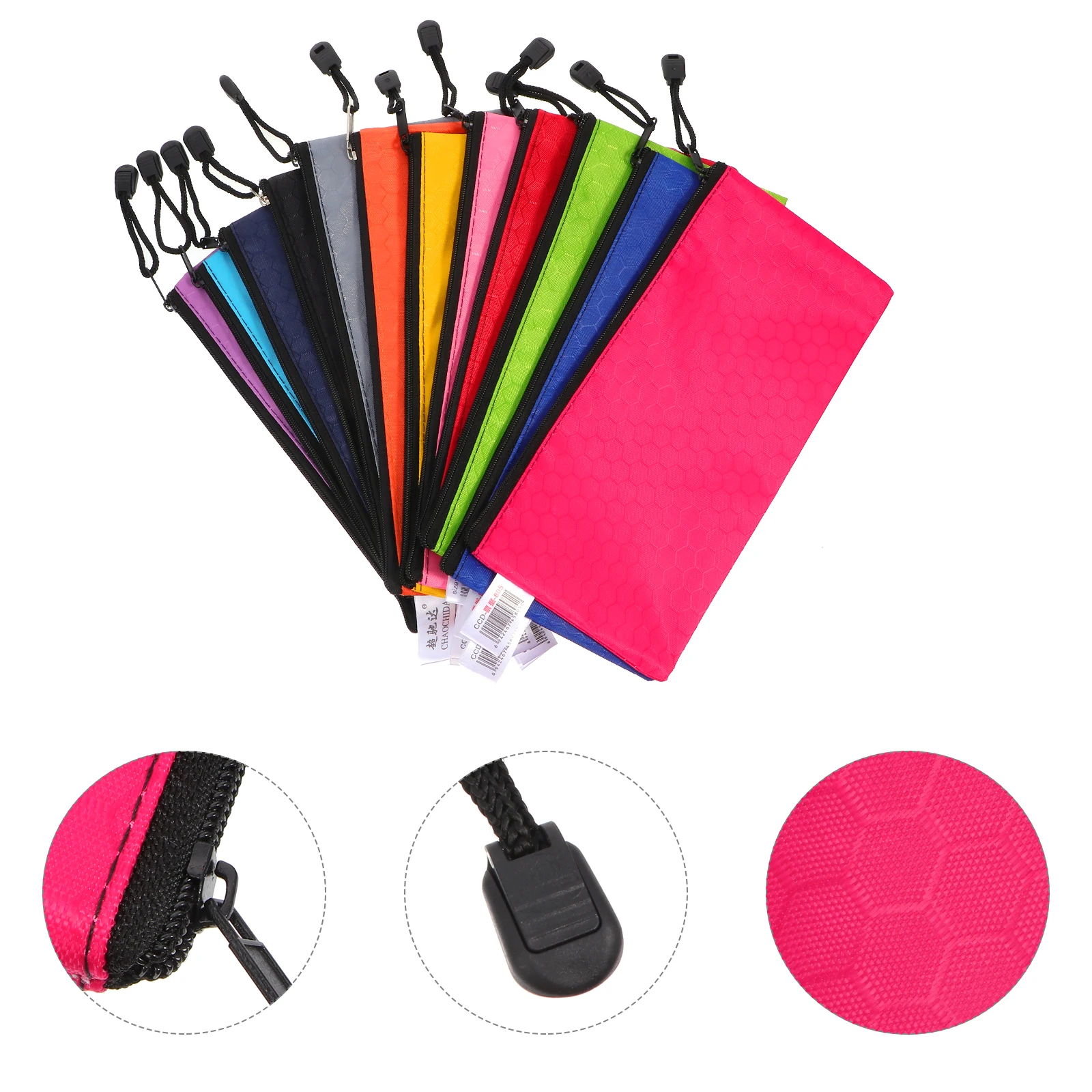 

12pcs A6 File Bags Stationery Bags Oxford Cloth Mesh Zipper Pouch Notes Pouch File Holder Storage Bag Lightweight
