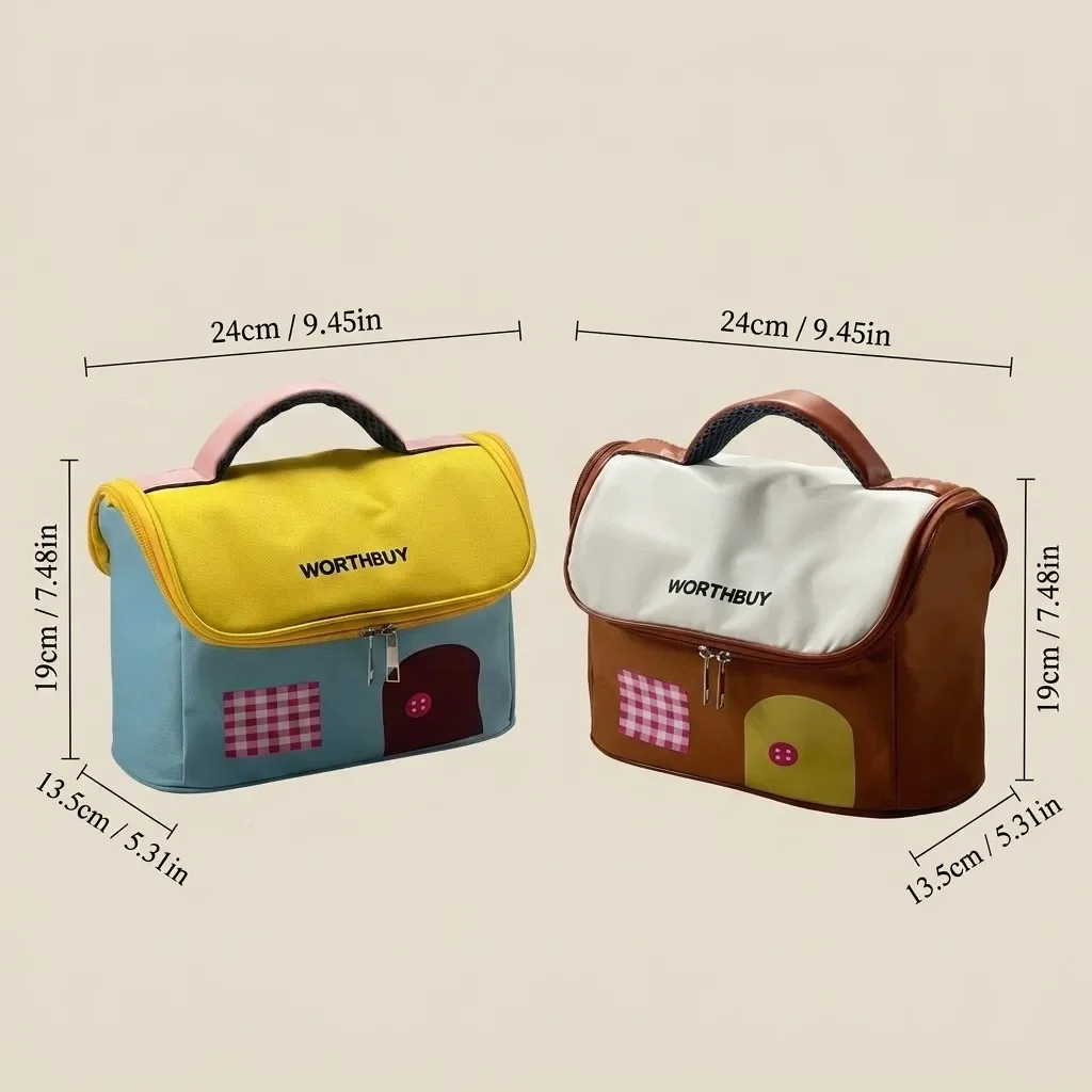 Geïsoleerde lunchtas, waterdichte Oxford koeltas met handvat, grote voedselcontainer, thermische tas voor dames, kinderen, school, werk en picknick.