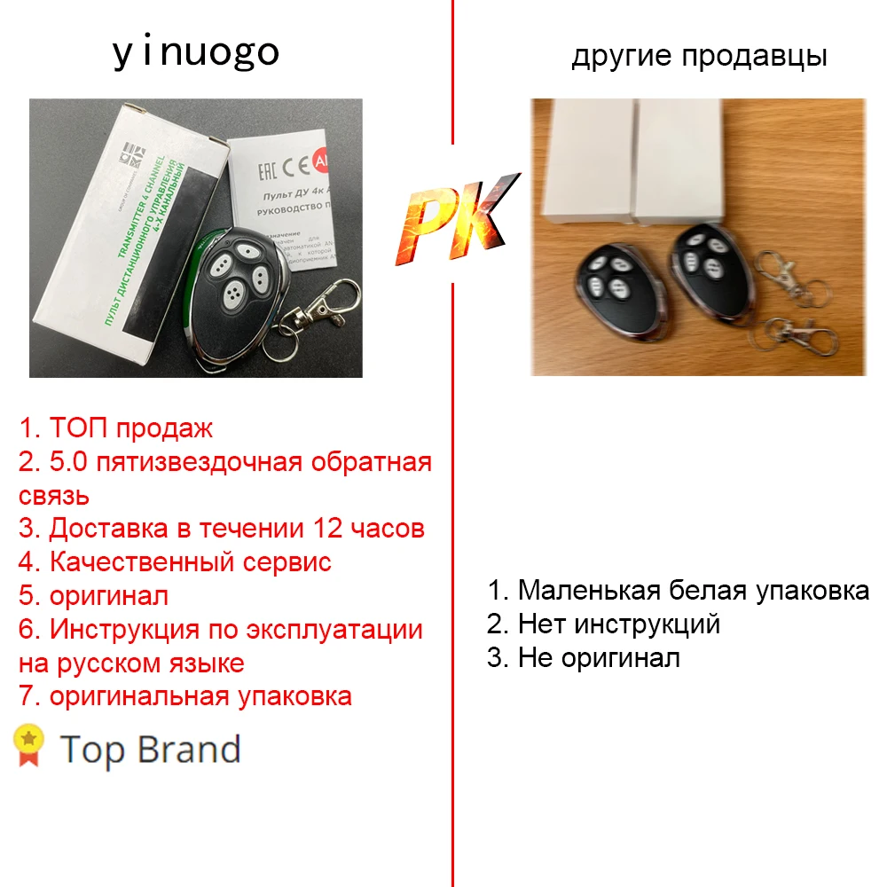 For Garage Alutech AT-4 Gate Remote Control AT 4 AR-1-500 ASG600 AN-Motors AT-4 ASG1000 Door Barierr Control Key 433MHz Keychain