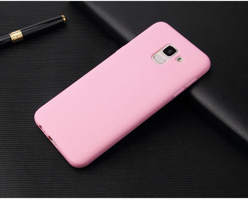 Matte Case For Samsung Galaxy A6 A8 Plus J6 J8 2018 J4 Plus 2018 S8 S9 S10 S20 Plus S20 Ultra Soft Candy color Silicone Cover