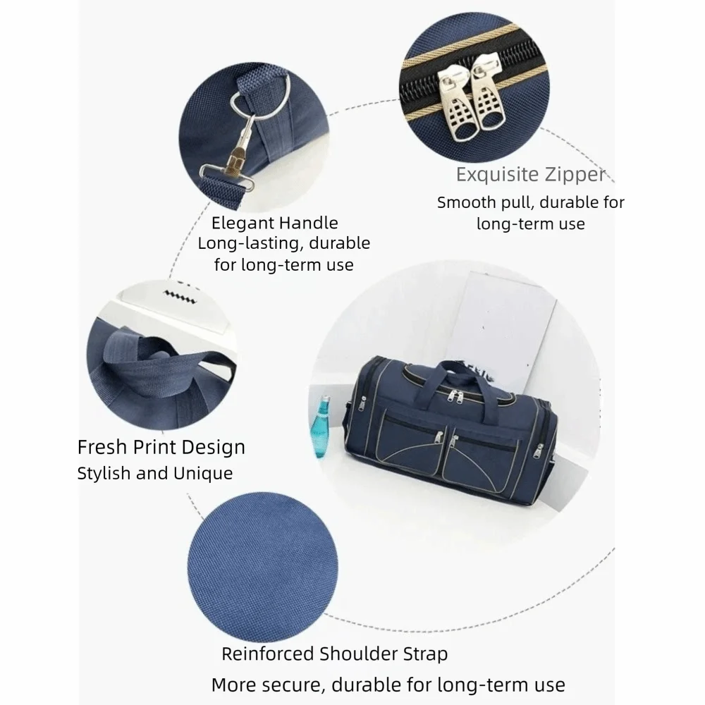 

Большая дорожная сумка-дафл из оксфордской ткани, прочная, с множеством карманов, водонепроницаемая, для спортзала и тренировок