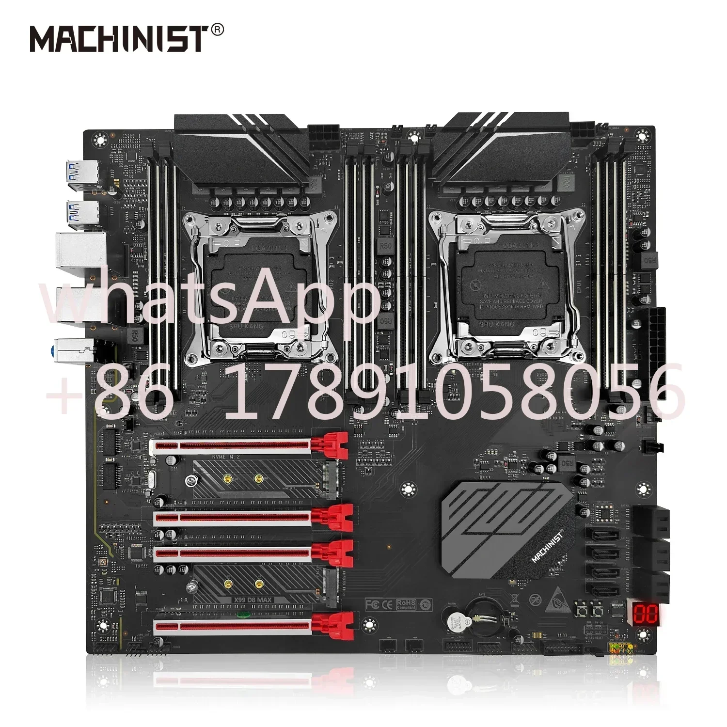 MACHINIST X99 Dual CPU Motherboard LGA 2011-3 Support Dual Xeon Processor and Dual M.2 Slot 8 DDR4 RAM USB3.0 X99 D8 MAX