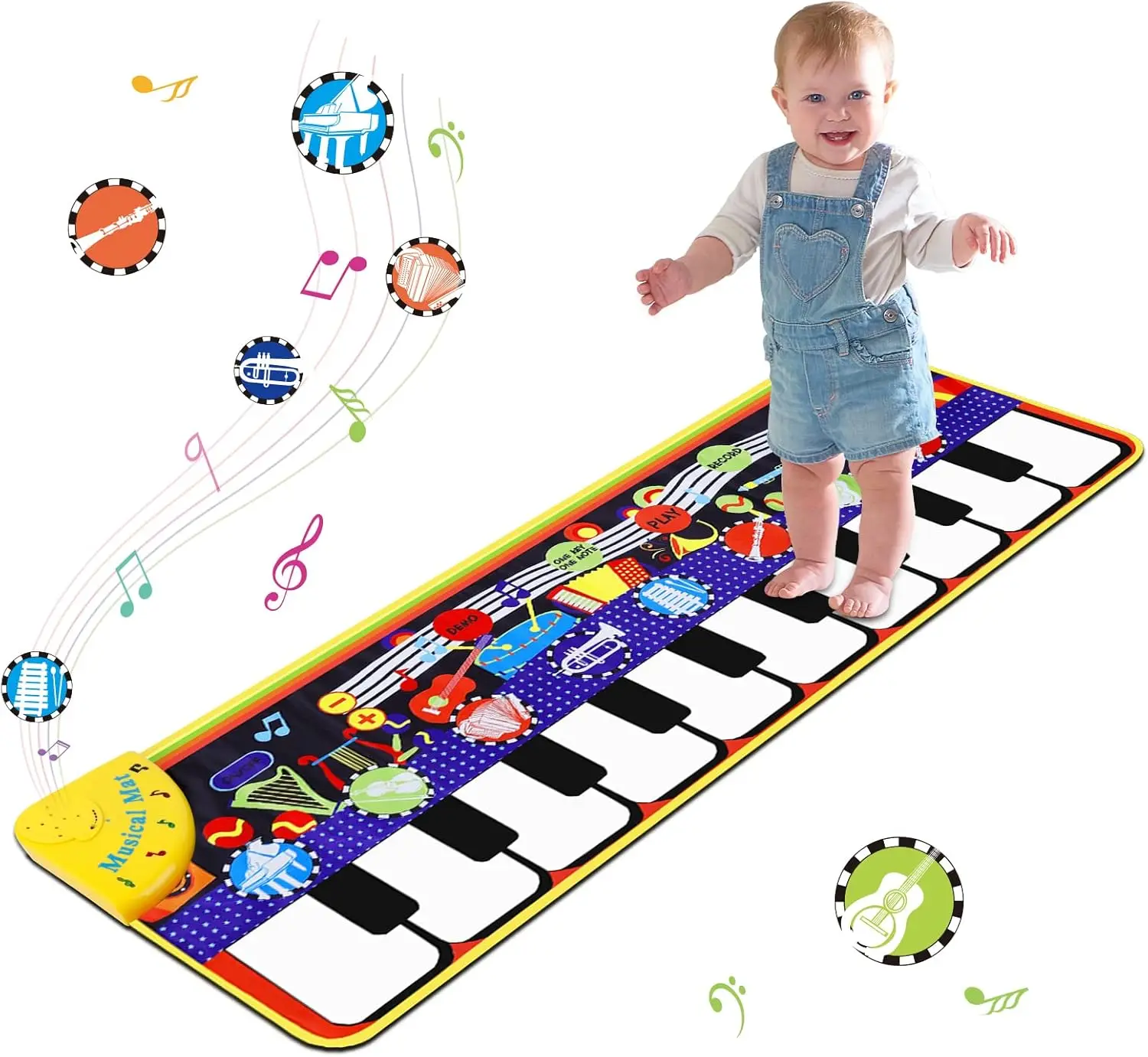 

28 Music Sounds Piano Mat for Toddlers - Interactive Floor Keyboard Toy Gift for 1-5 Year Old Boys Girls
