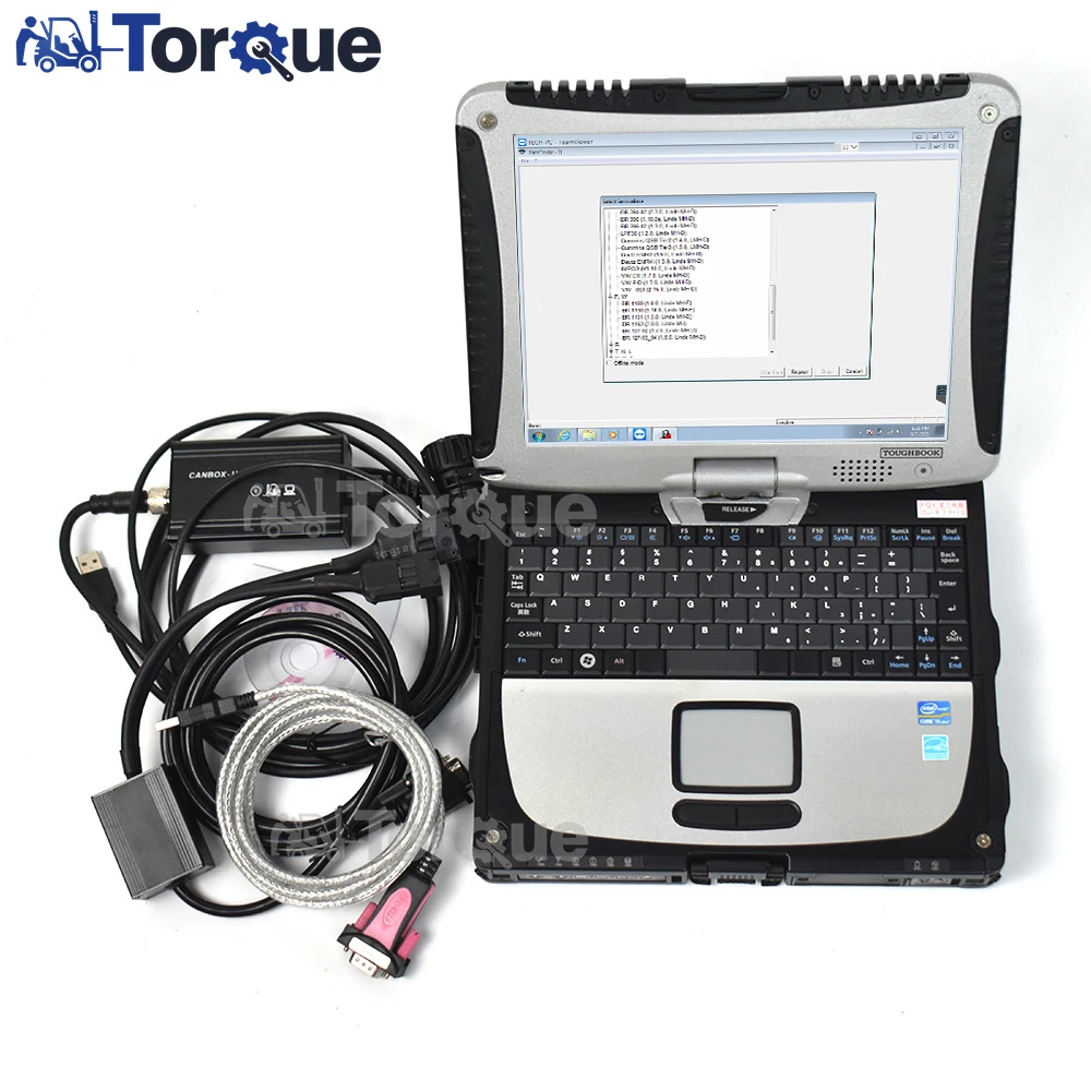 Linde LSG Pathfinder Forklift Diagnosis Scanner Software Tool Linde Canbox Doctor Forklift Truck Diagnostic Tools +CF19 laptop