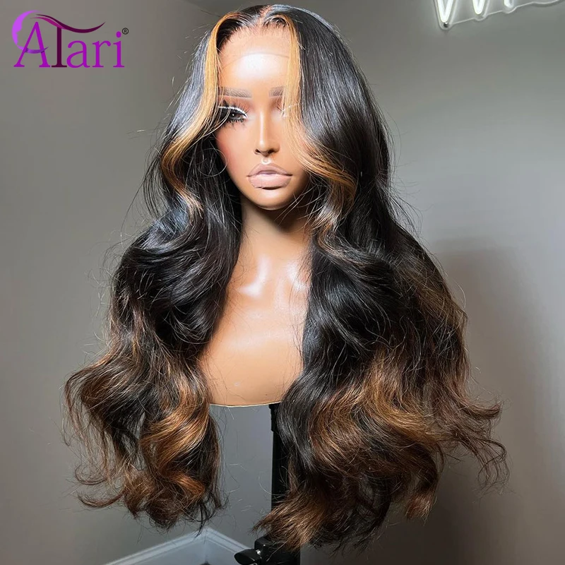 13x4 13x6 Lace Frontal Wig Body Wave Human Hair Wigs Ombre 30 with Black 5x5 Transparent Lace Closure Wig Pre Plucked for Women