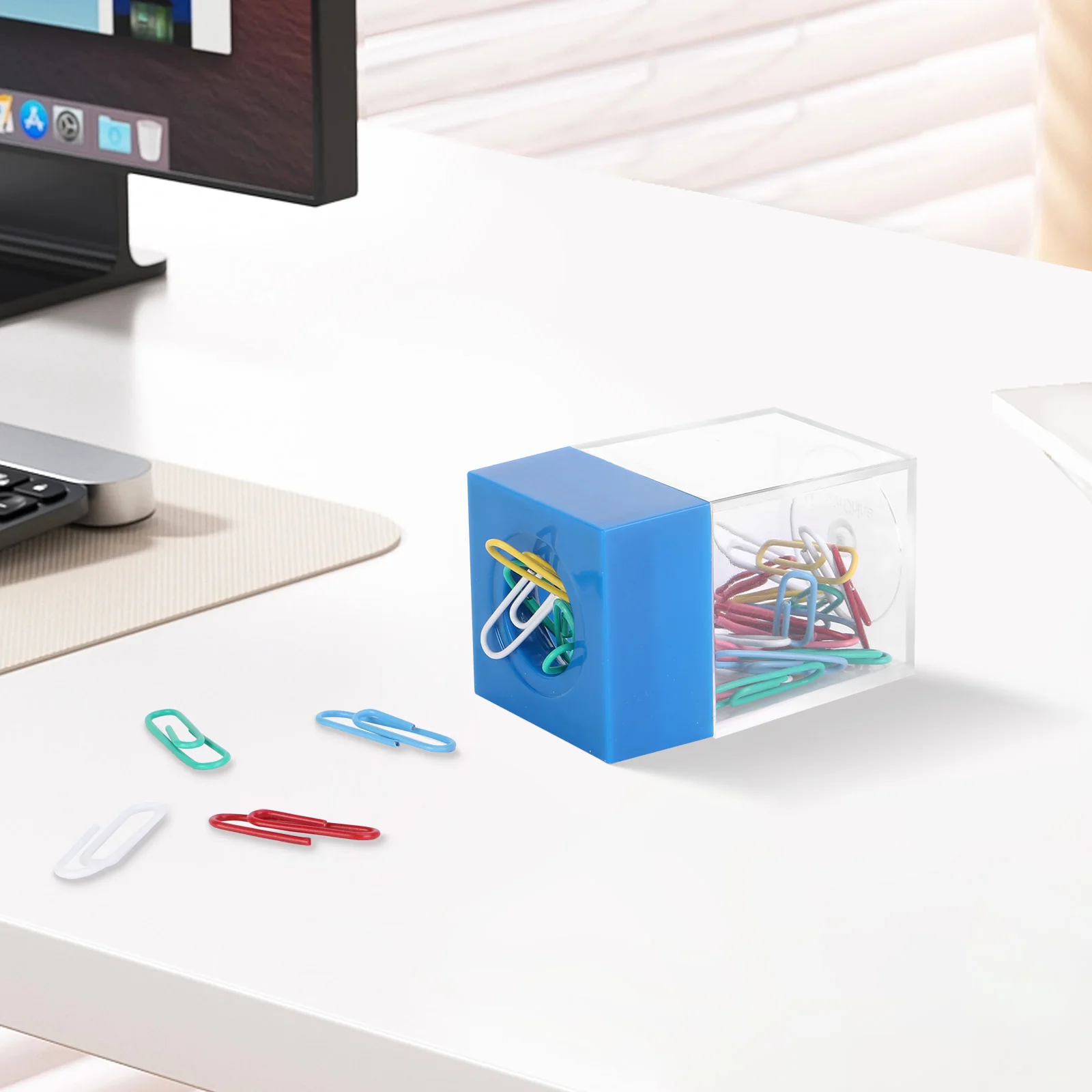 Eagle Magnetic Paper Clip Dispenser For Desk Organization in Home, School, and Office Setting Metal Pin Organizer Holder Box