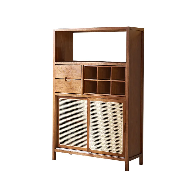 

Wabi Sand Wind Bogu Rack Tea Room Shelf Tea Set Display Cabinet Solid Wood Partition Duobao Pavilion Living Room Tea Cup O