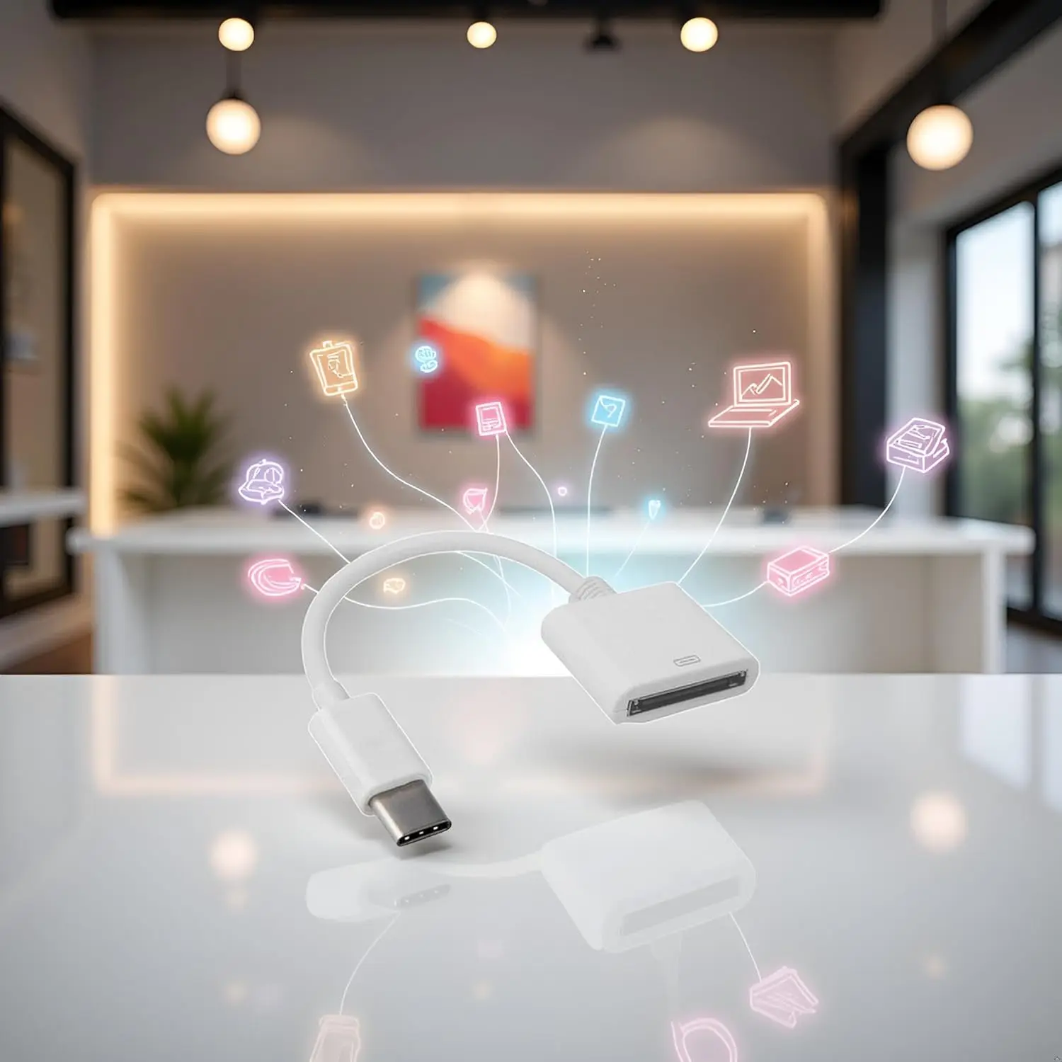 for Apple's 30pin Female to USB 3.1 Type-C USB-C Sync Data Charging Adapter Cable Cell Phone OTG Adapters USB Cables Accessories